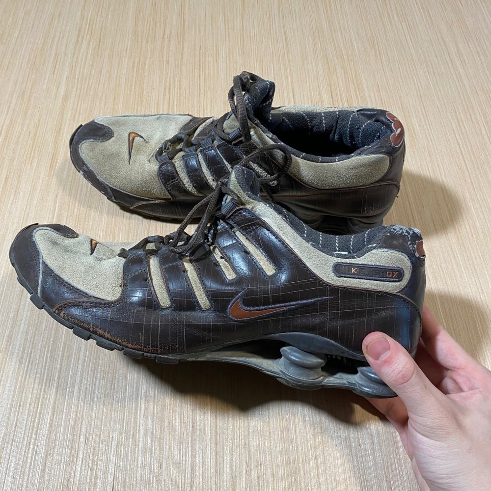 Nike Shox NZ Brown Tan Leather Suede Vintage 2007 Running Shoes 309720-221  12